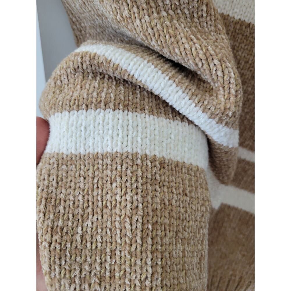Lulus Casual Attitude Beige Striped Turtleneck Mini Sweater Dress M NWT - Picture 8 of 9